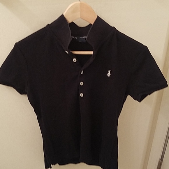 Ralph Lauren Tops - Vintage Ralph Lauren Sport black slim fit polo